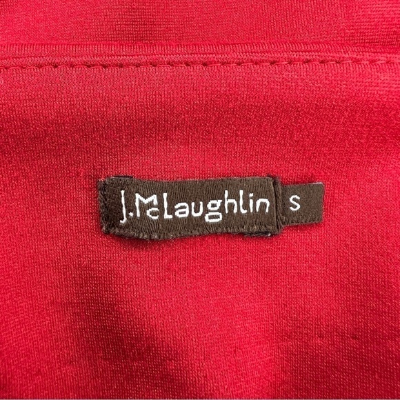 Small J McLaughlin Red Dress Event Party Cocktail Wedding Stretch - Picture 6 of 9